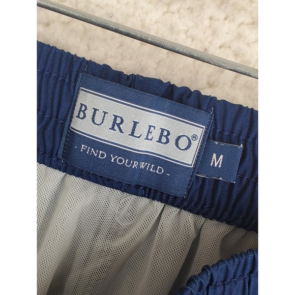 Burlebo Swim Trunks Shorts Mens M 28-32 x5.5 Blue Red White USA Flag Mesh Lined - Picture 3 of 9